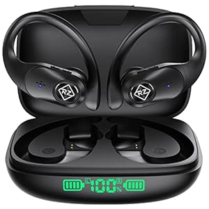 Wireless Earbuds Bluetooth Headphones with Wireless Charging Case and LED Digital Display 40hrs Playtime Built in Mic…