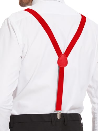 Image of habibee Suspenders and Bow Tie Set for Men, Adjustable Elastic Braces with Y-Back, Diverse Colors, Strong Clips