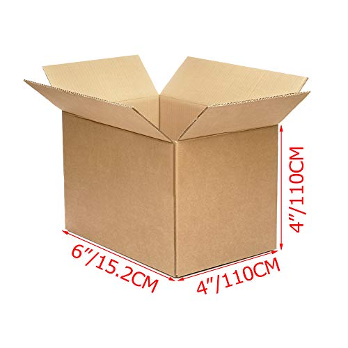 Image of Schliersee 6x4x4 Shipping Boxes Set of 25, Brown Kraft Corrugated Cardboard Small Boxes Mailers for Packaging