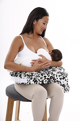 Image of My Brest Friend Original Nursing Pillow Slipcover Sleeve | Great for Breastfeeding Moms | Pillow Not Included, Evening Bloom, Grey, White, Black