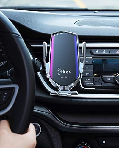 Hinyx Wireless Car Charger, 2 in 1 Qi 10W Fast Wireless Auto-Clamping Charge, Air Vent Mount Phone Holder for Samsung Galaxy S9/S9+/S8/S8+/S7+/Note 8/Note 5/ Apple iPhone 11 Pro/X/XS/Max/XR