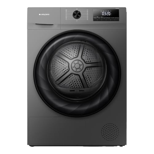 Aspes Secadora Bomba Calor 8Kg, Carga Frontal, Inox, ASB800DDX. 650W, 15 Programas, Función Antiarrugas, Tambor Waterdrop, Control Display LED, Eficiencia Energética Clase D