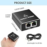 OIHCAZ Ethernet Splitter 1 to 2 1000Mbps, RJ45 Network Switch 2 Port Gigabit Internet Cable Splitter with USB Power Cable for Computer Hub Router Digital TV - Image 2