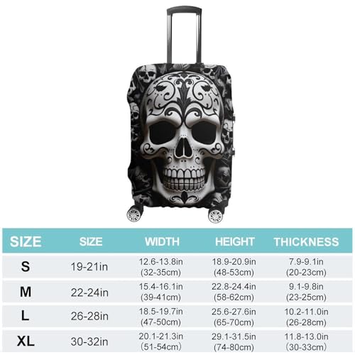 Carry on Luggage Cover Skulls Suitcase Covers for Luggages Tsa Approved Travel Luggage Sleeve Protector Elastic Suitcase Protector Anti-Scratch Washable Fits 19-30 Inch Case -XL2