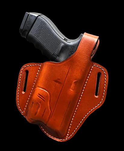 Falco OWB Leather Holster for Pistol with Tactical Light for Glock 19 with TLR-7