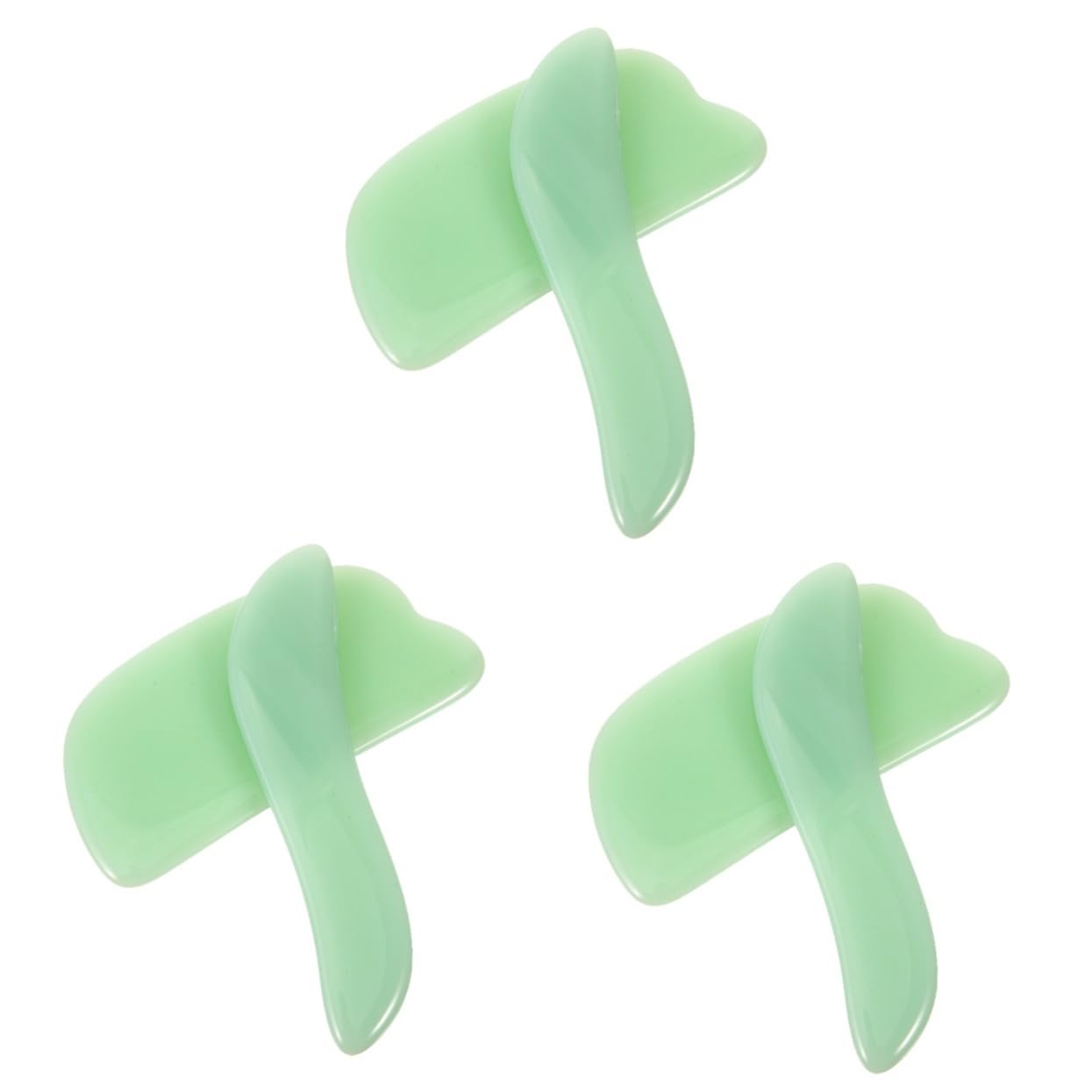 FRCOLOR 3 Sätze Gesichtsschabe-massagegerät Gua Sha Tools Gesichts Massage Gesichtspflege Facelifting Abs Punkt Muskelschaber-tool Gesichtsmassagegerät Jade Green 2 Stück * 3