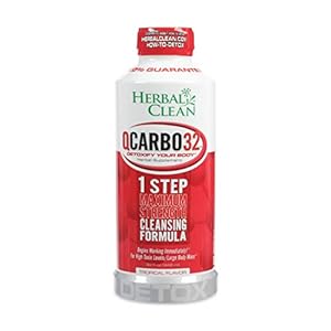 Herbal Clean QCarbo32 Same-Day Premium Detox Drink, Tropical Flavor, 32 Fl Oz