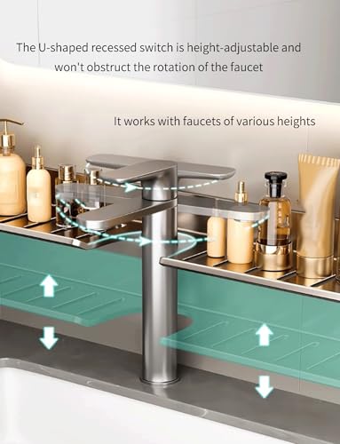 Étagère murale de rangement compacte avec support robinet pour cuisine et douche