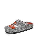 toffees rezept Muster: Motiv TOFEE Art.20/EUR 1037 Fox Jungen Mädchen Damen Hausschuh aus Natuwollfilz Eva, Groesse 38, grau/orange