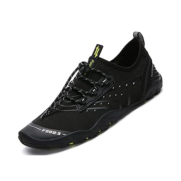 SAGUARO Badeschuhe Damen Herren Wasserschuhe Schwimmschuhe Schnelltrocken Aquaschuhe Strandschuhe Leicht Neoprenschuhe Surfschuhe rutschfeste Tauchschuhe Wassersportschuhe Schwarz B Gr.43 EU 10 41cwuMngKNS. SS600