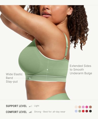 Image of FeelinGirl Bralettes for Women with Support Comfortable Bras No Underwire Seamless Everyday Bras