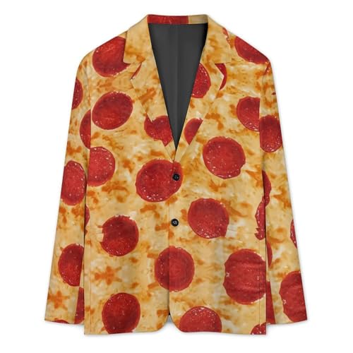 Pepperoni Pizza Men's Suit Jacket 2 Button Lapel Blazers Tuxedo Business Coat for Wedding Party4