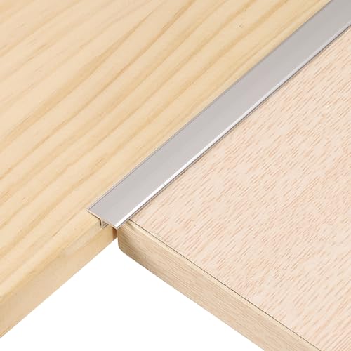 QUARKZMAN 4 Piezas Tiras De Transición Para Suelos T Molding De 2.9 Pies X 0.47' Para Unir Laminados Baldosas Y Brechas De Suelos De Vinilo En Aleación De Aluminio Color Plata