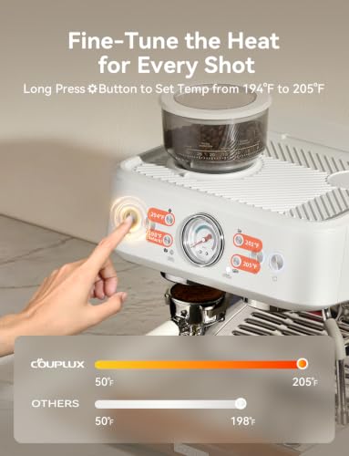Image of COUPLUX 50s Fast Heat Espresso Machine with Grinder 58mm, 15 Bar