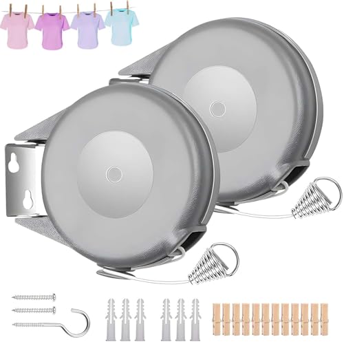 Lista de Tendederos - los más vendidos. 43 15 Metros (2PCS)Tendedero Ropa Ajustable,Tendedero Viaje a Prueba Viento,Tendedero Retractil Pared,Ahorra Espacio y Fácil Instalación Tendedero Ropa con 12...