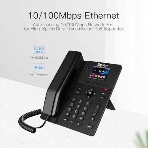 Teléfono IP Empresarial EAGATON T62P VoIP 4 Líneas 2.4'' miniatura 5