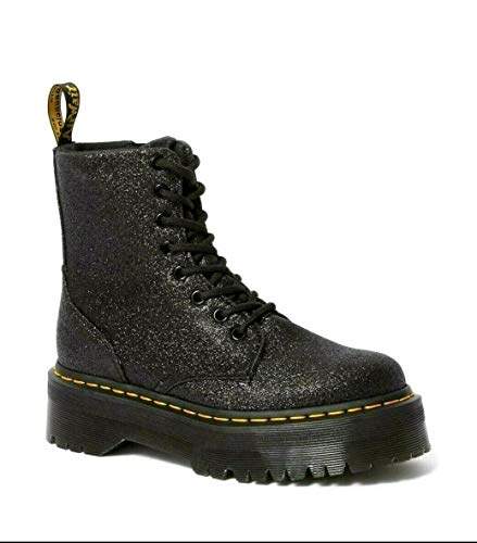Image of Dr. Martens, Jadon 8-Eye Leather Platform Boot for Men and Women, White Polished Smooth, 7 US Women /6 US Men