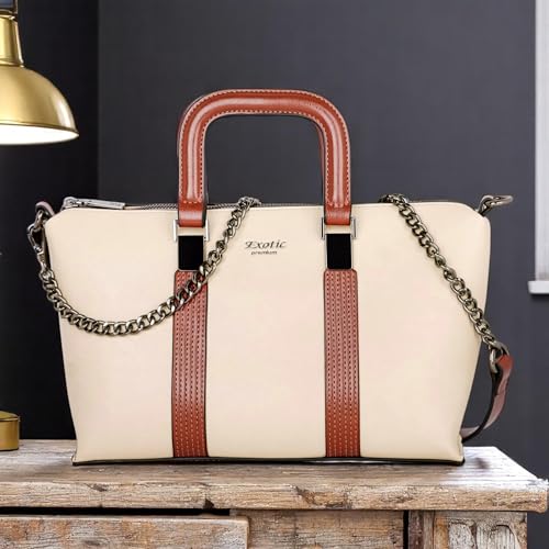 Image of EXOTIC Solid Pattern Elegance Hand Bag For Women | Chain Handle | Shopping Bag | Occasional Bag | Perfect for Gift