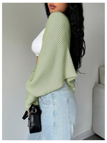 Image of Milumia Women's Crochet Bolero Shrug Top Y2k Long Sleeve Drop Shoulder Crop Cardigan