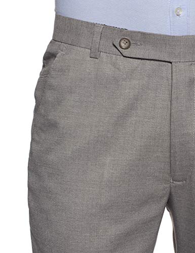 Image of Hang & Wear Men's Slim Formal Trousers (HWT895-4-32 Light Grey 32W x 34L