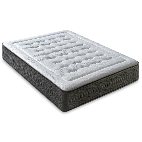 LUXIABED Matratze 90 x 190 cm, viskoelastisch, doppelt, verschiedene Seiten, Komfort + mittlere Festigkeit, MemorySens, hygienisch und atmungsaktiv, Einzelbett, Grau, Modell Quality Höhe 32 cm