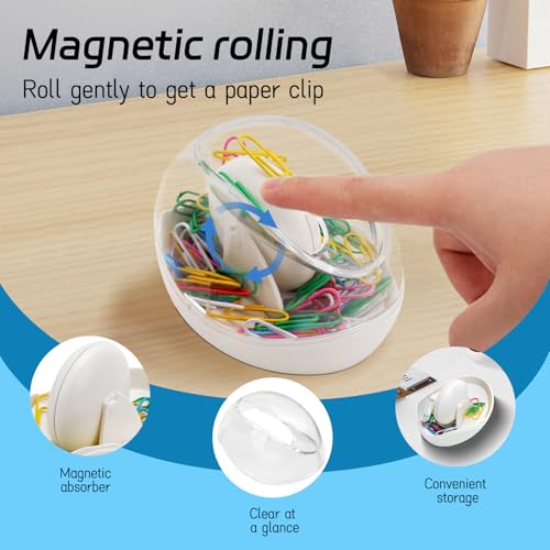 Paper Clips & Magnetic Paper Clip Holder, AgePlace 100-Pack Multicolor Paper Clips, 4 Strongest Magnets for Document Organization | Color-Coded Clutter for Office,School,Home Desk | Desk Organizer - Image 3