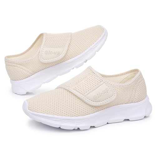 Git-up Diabetic Anti-Slip Women's Walking Shoes Breathable and Adjustable Women Sneakers for Swollen...