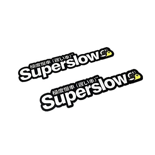 Image of Car Styling Sticker for Japanese Superslow Snail Creative Words Auto Oil Tank Window Body Vinyl Computer Case Motocross Decals (F 13x3cm Black 2PCS)
