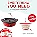 Dash SmartStore Deluxe Stirring Popcorn Maker - Hot Oil Electric Popcorn Popper with Butter-Warming Tray, Clear Serving Bowl, Storage Lid & Measuring Cup - 24 Cups, Red