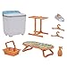 UKCOCO 1 Set Miniatura Lavadora Juego Set Miniatura Hierro Plancha Lavadora Ropa Modelo Modelo Niños Pretender Play Toy Muñeca Casa Muebles Accesorios para Niños Pequeños