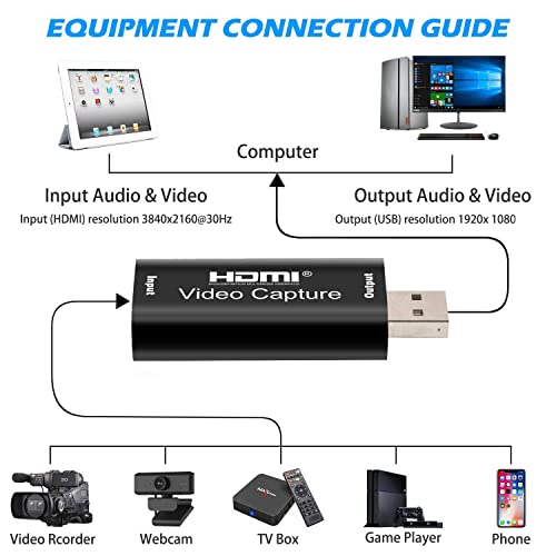 CARE CASE® USB 2.0 Video Capture Cards, HDMI to USB Video Capture Card USB 2.0 1080P HD Recorder Game/Video/Live Broadcasting Facebook Streaming... - Image 3