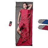 CIERRE DE ALTA CALIDAD DE LA MARCA YKK: Gracias al compartimento para la almohada y a la cremallera bidireccional, el espacioso saco de dormir de viaje ofrece mucha comodidad cuando se viaja.