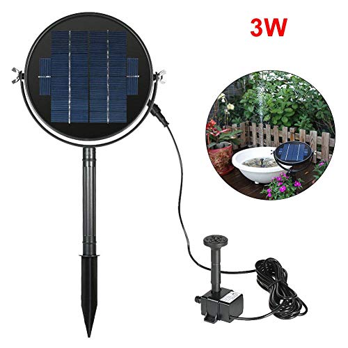 Luerme 3W Ground Solar Pump Water Fountain Waterproof Solar Panel with Submersible Pump for Bird Bath Garden Fountain
