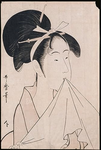 Poster Kitagawa Utamaro Attraper sous un arbre droit toile 58x90 cm