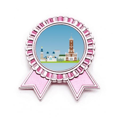 Broche symbole national russe rose taille M accessoire métal pour veste