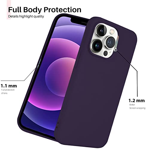 Image of DIZORO Microfiber Candy Case Compatible for iPhone 13 Pro 6.1 Inch Shockproof Slim Back Cover Liquid Silicone Case (Deep Purple)