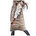 Generic Vest mit Kapuze Lange weste damen Daunenweste Ärmellos Ultraleicht Steppweste Outdoor Einfarbige Steppjacke Langer Mantel Daunenjacke Herbst Winter Outdoor Klettern Reisen, L, CHENGZI