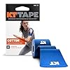 KT Tape, Original Cotton, Elastic Kinesiology Tape, Everyday Muscle and Joint Support, Daily Pain Relief, 20 Count, 10 Precut Strips, Blue