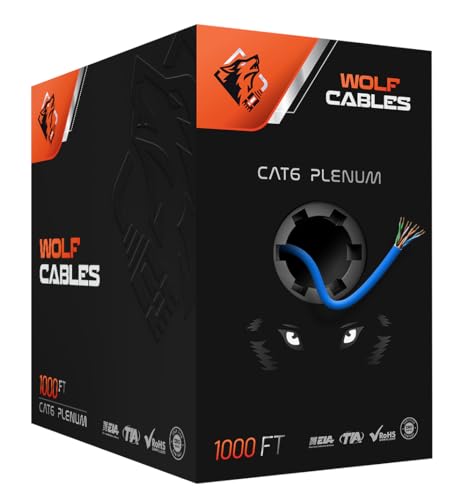 Cable Cat6 1000ft Plenum CMP Rated 23AWG 550MHz UTP miniatura 1