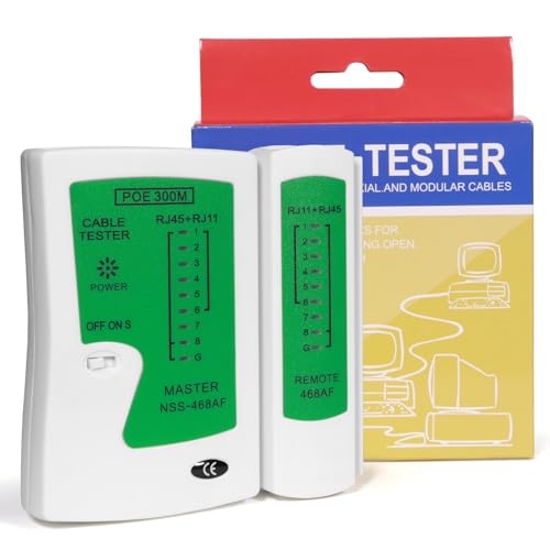 Therathy NETWORK CABLE TESTER Phone Cable Tester, Lan Ethernet Cable Tester Test Tool For Rj45 Rj11/12 Cat5 Cat5E Cat6 Cable Tester thumb #1