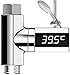 YOHAPPY Digitales Dusch-Thermometer, LED-Anzeige, Wassertemperatur-Monitor, 360 Grad drehbar, mit Thermometer, Anti-Auslauf, Babydusche, Wasserdurchflusserzeuger