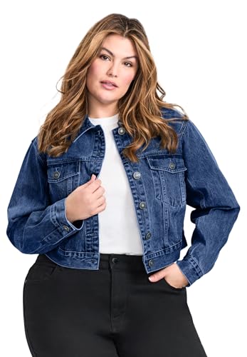Women's Plus Size Emma Denim Cropped Jacket