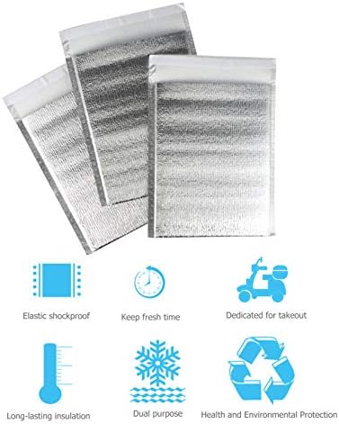 UPKOCH 20Pcs Thermal Bubble Mailer Metallic Insulated Mailers Bags Insulated Shipping Envelopes for Shipping Mailing Packing Cold Food