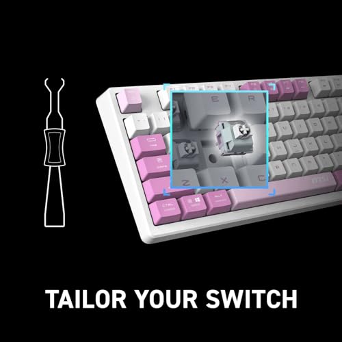 Image of msi Forge GK600 TKL W Violet US - Mechanical Linear SWITCHES - Dye-Sublimated PBT Keycaps, Anti-Slip Base, RGB LED, USB 2.0, Bluetooth, 2.4 GHz - Tenkeyless
