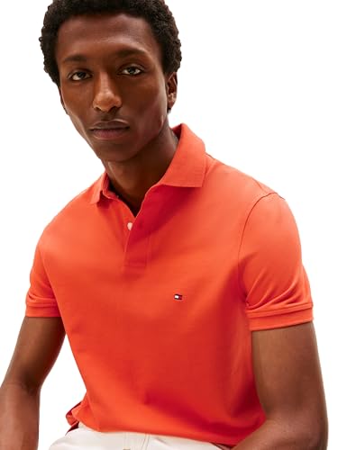 Image of Tommy Hilfiger Men's Short Sleeve Polo Shirts in Regular Fit With Stretch and Organic Pique Cotton