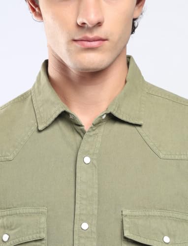 Image of INKD Men's Regular Fit Shirt - 100% Cotton | Casual Shirts for Men | Full Sleeve
