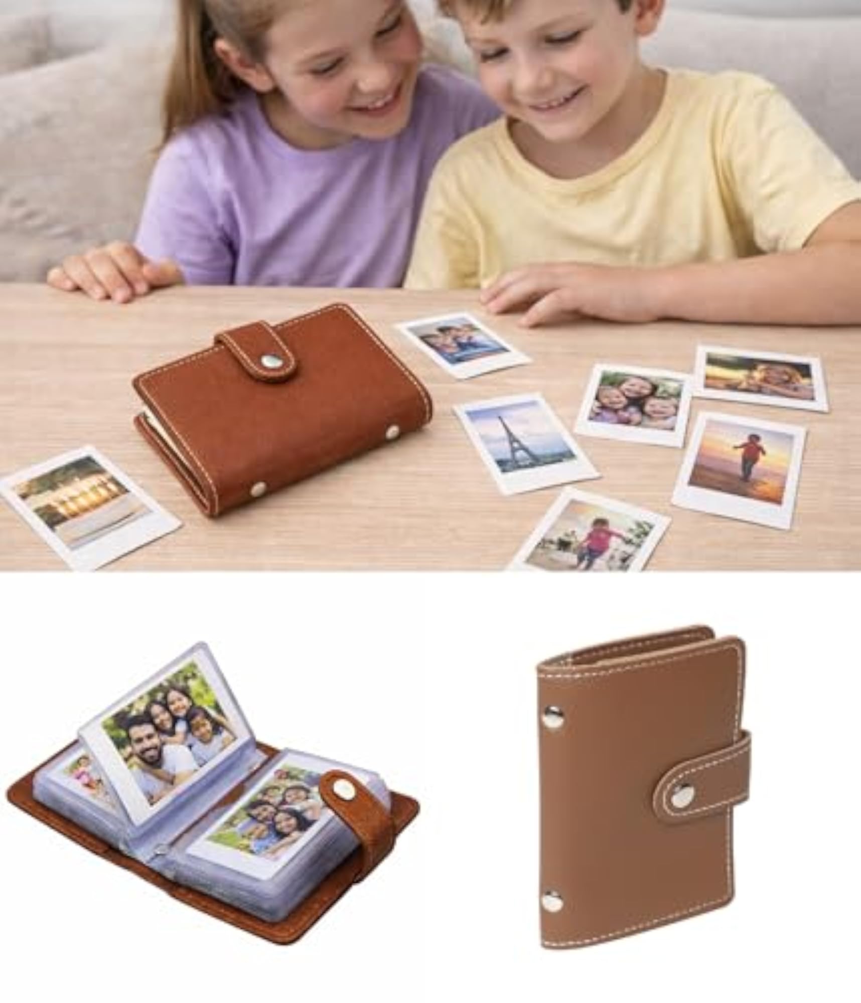 Mini Pocket Album & Desktop Photo Frames, Brown