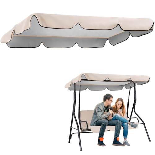 Toit Pare-Soleil pour balancelle de Jardin,195X125cm Toit de balançoire Extérieur Anti-UV Universel Toile de Rechange pour Balancelle Jardin Toile de...