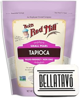 Small Tapioca Pearl Bundle. Includes One- 24 Oz Bag of Bob's Red Mill Small Pearl Tapioca and a BELLATAVO Ref Magnet! Bobs Red Mill Small Tapioca Pearls are Paleo Friendly and Non GMO Certified.