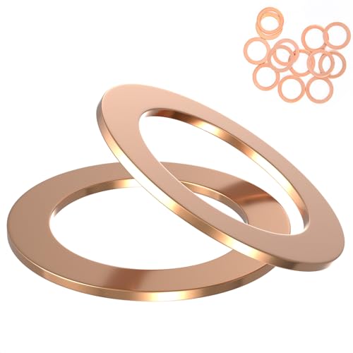 15 PCS Oil Drain Plug Gasket, 14mm Copper Oil Crush Washer Seals, Copper Oil Drain Plug Washer Gaskets, OEM PN 007603-014106, Replacement Fit for Mercedes Oil Crush Washer